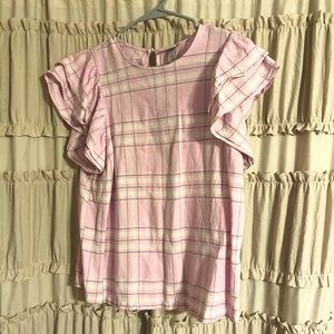 Woman’s Blouse Pink Plaid Size Small- A new day
